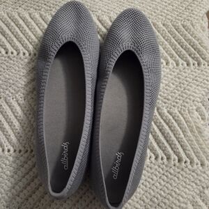 allbirds Women's Gray Knit Slip-On Ballet Flats